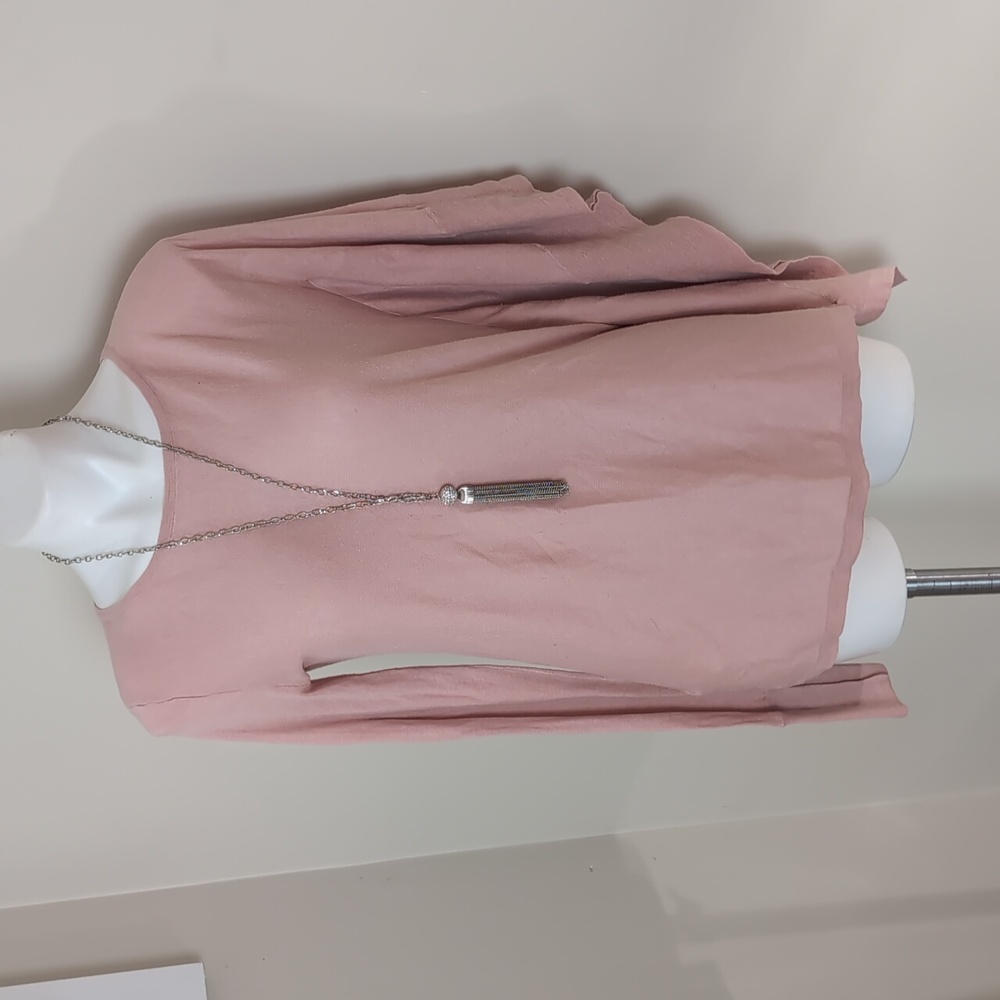 BCBG MAX AZRIA Light Salmon Poncho Top Slit Sleeve Pink Sweater Sz S